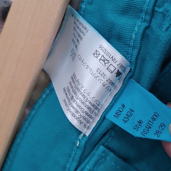 American Apparel US 28/29* teal green high rise skinny pant in thick cotton - Picture 7 of 7